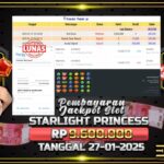 BUKTI JACKPOT SLOT STARLIGHT PRINCESS TERPERCAYA DI INDONESIA TGL 27-01-2025