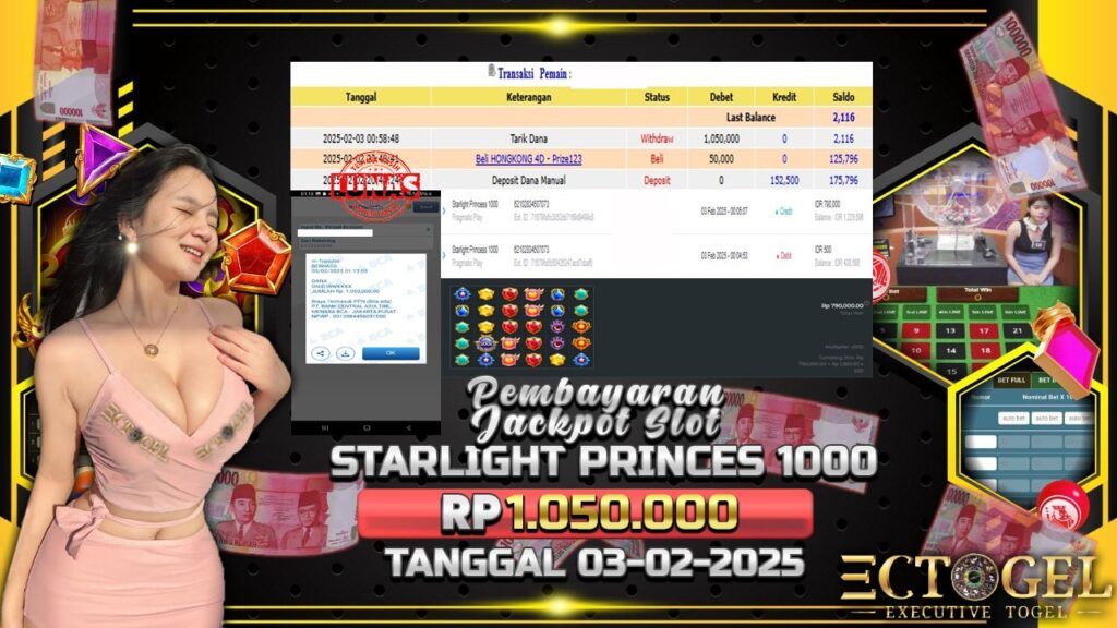 BUKTI JACKPOT SLOT STARLIGHT PRINCES 1000 TERPERCAYA DI INDONESIA TGL 03-02-2025