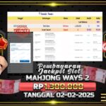 BUKTI JACKPOT SLOT MAHJONG WAYS 2 TERPERCAYA DI INDONESIA TGL 02-02-2025