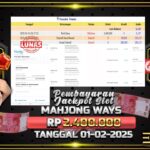 BUKTI JACKPOT SLOT MAHJONG WAYS TERPERCAYA DI INDONESIA TGL 01-02-2025